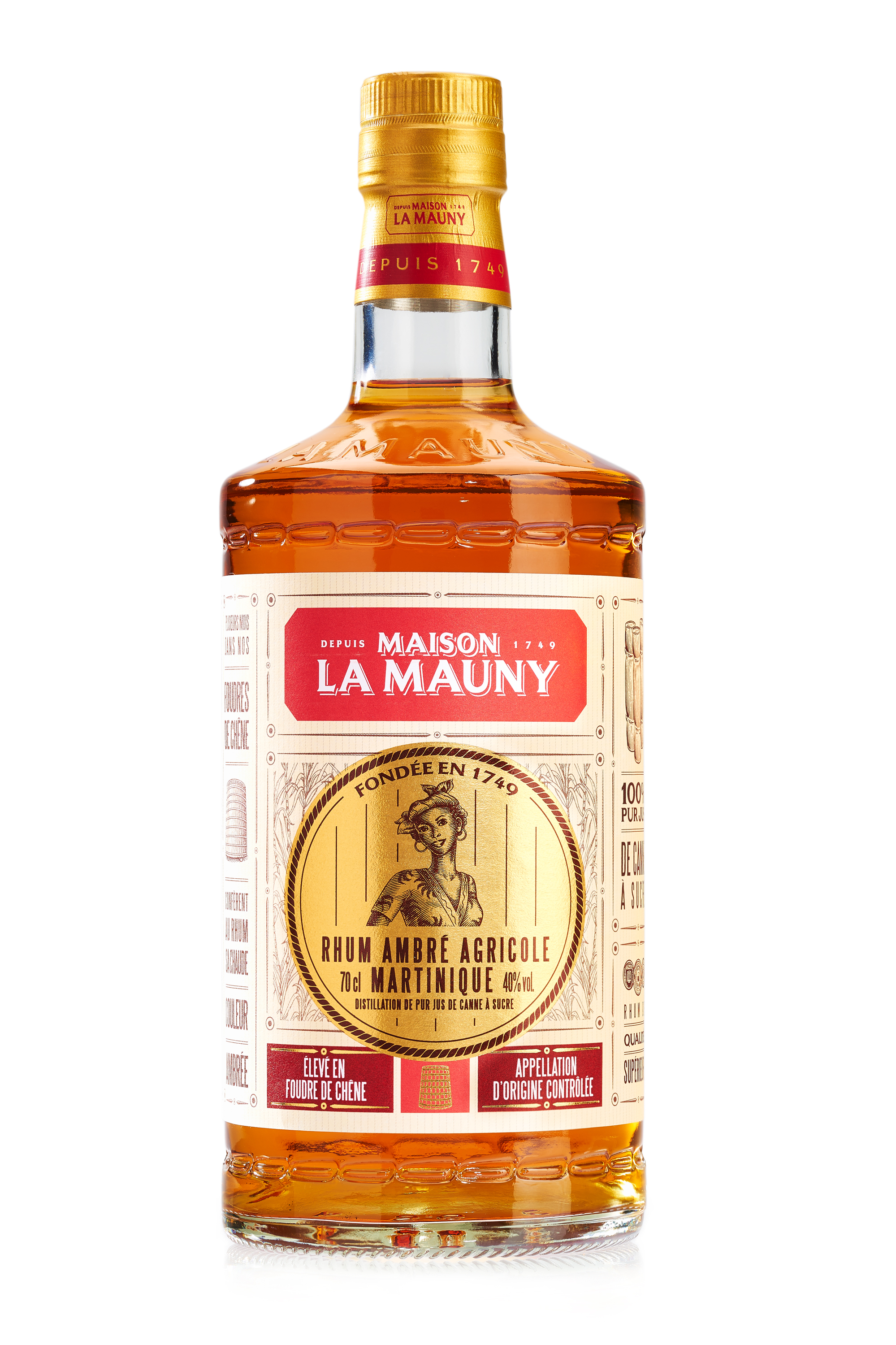 MAISON LA MAUNY - rhum ambré agricole 70cl 40° - Martinique